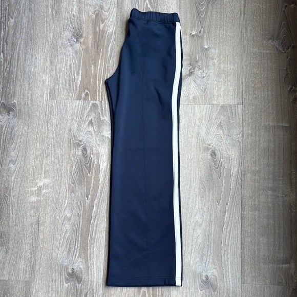 Abercrombie Navy Blue Track Pants with White Stripe